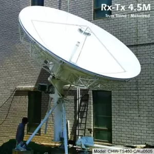 4.5m Rx Tx Earth Station Antenna (Truss Stand, Motorized)